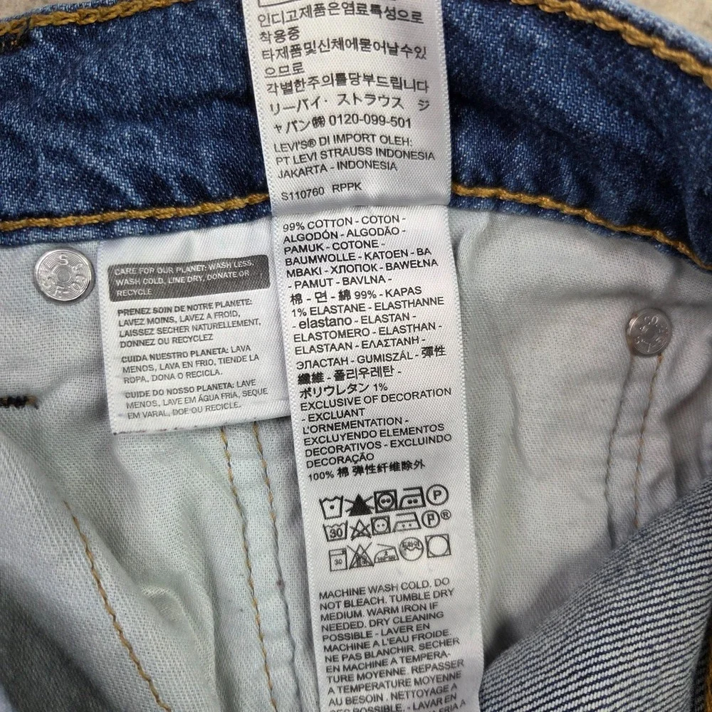 Levi 511 Jeans Mens 33x32 Blue Straight Leg Red Tab Western Riding Casual